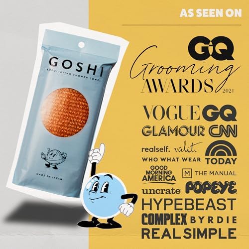 GOSHI Exfoliating Towel - Marigold Yellow Rip-Resistant Made in Japan 1