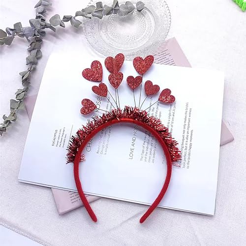 QUNITKAST Valentines Day Red Glitter Headband