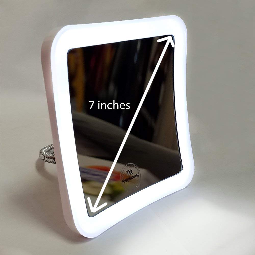 SunplusTrade 7x Magnification Makeup Mirror with LED Lights and Flexible Gooseneck