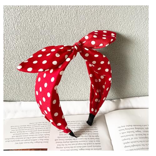 Deghew Red Polka Dot Bow Headband for Women and Girls