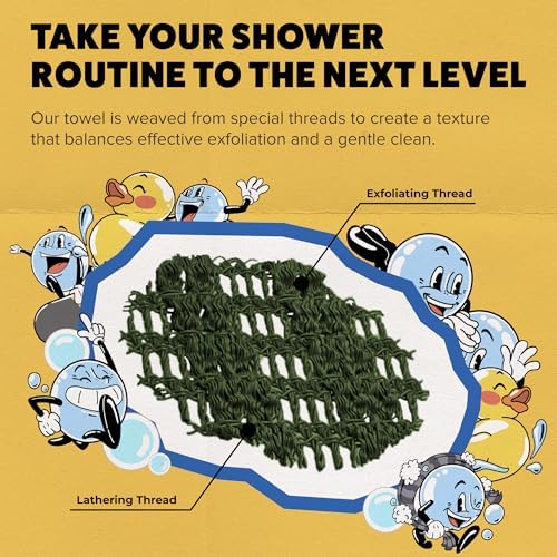 GOSHI Exfoliating Shower Towel - Moss Green