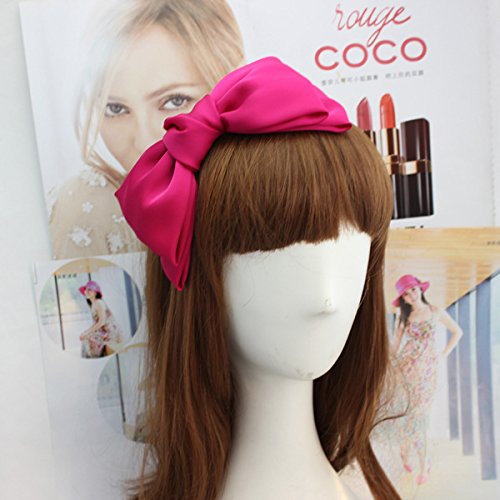 CLLOT Women 8 Big Bow Headband Set Hot Pink