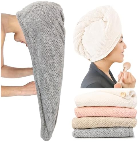 ROLSHOL Extra Large 4 Pack Microfiber Hair Towel Wrap