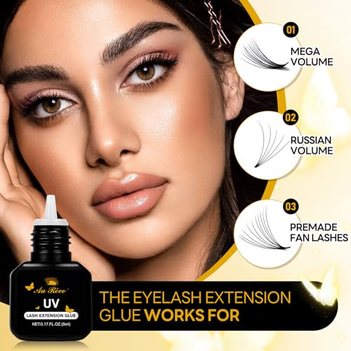 AuReve UV Eyelash Glue 5ml 1-Second Quick-Drying