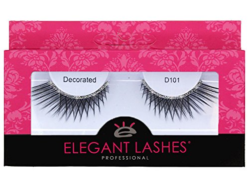 Elegant Lashes D101 Criss-Cross False Eyelashes with Silver Glitter Band