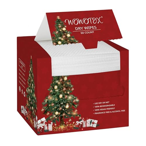 WOWOTEX Biodegradable Face Towels 60 Count Extra Thick Soft 10x12 Inches