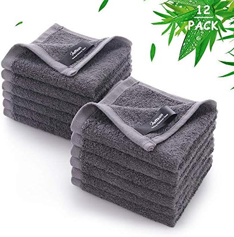 JEFFSUN 12-Pack Face Washcloths Super Soft and Skin Friendly