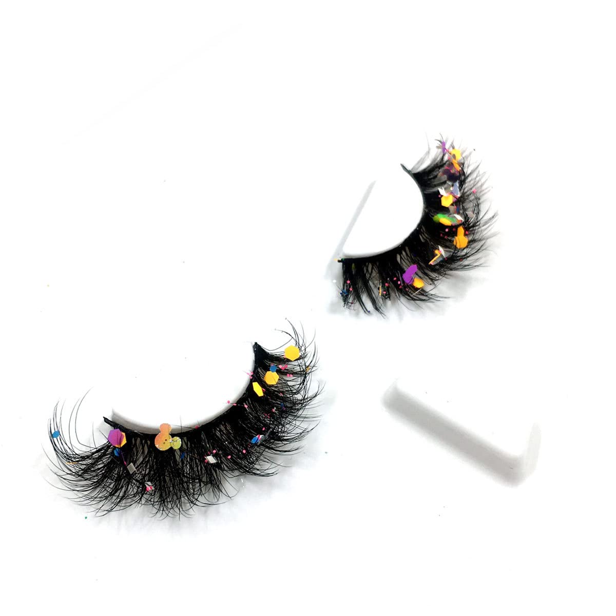 BYVUTE 3D Sequins False Eyelashes 5 Pairs - Halloween Cosplay Glamorous Lashes