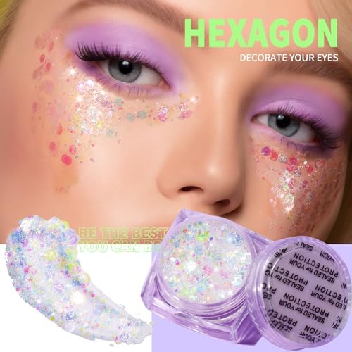 Teenitor 6 Shapes Body Glitter Gel Set