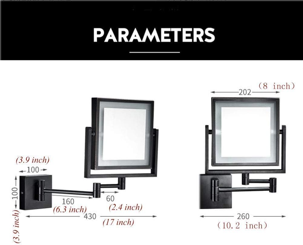 LCARY Wall Mounted Makeup Mirror 3X Magnification