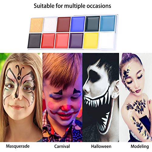 Koouood 12 Color Professional Body Paint Kit