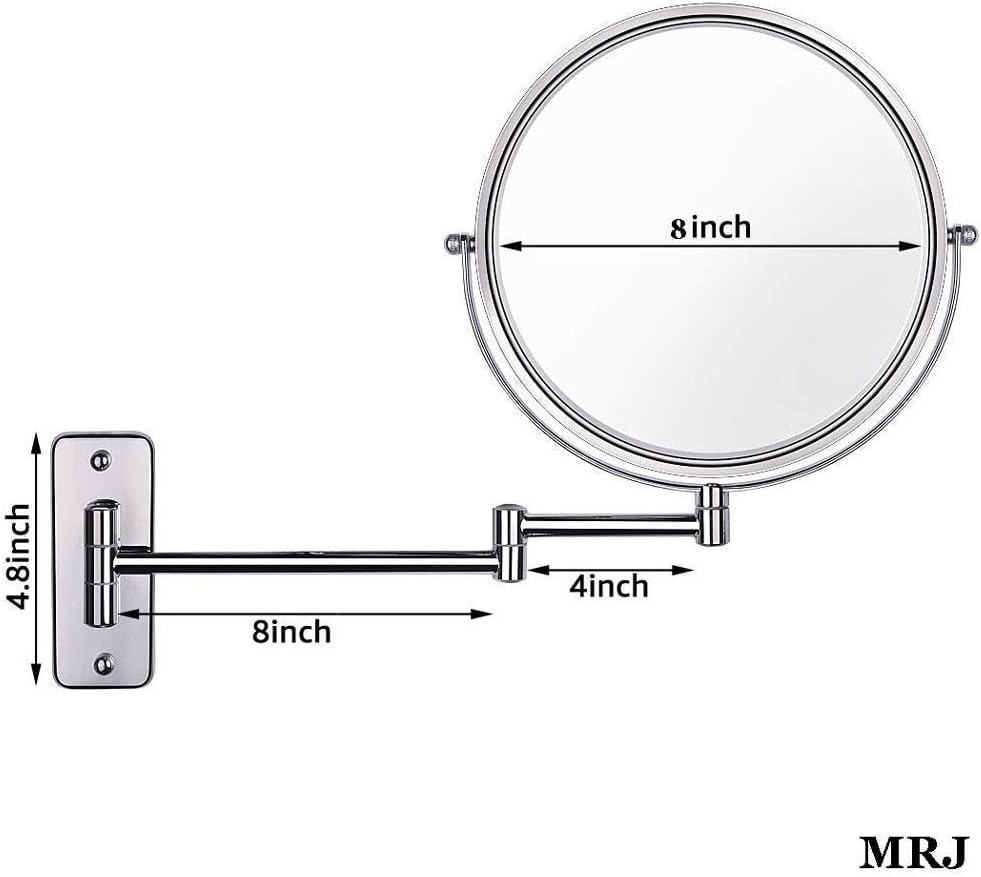 LCARY 8-Inch 3X Makeup Mirror 360Swivel