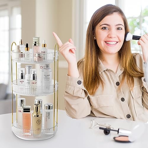 Aveniee 3 Tier Rotating Makeup Organizer White