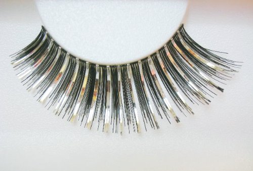 C908 Premium Color False Eyelashes Black with Silver