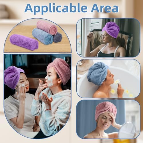Amrules Hair Towel Wrap 4 Pack for Wet Hair Dryers