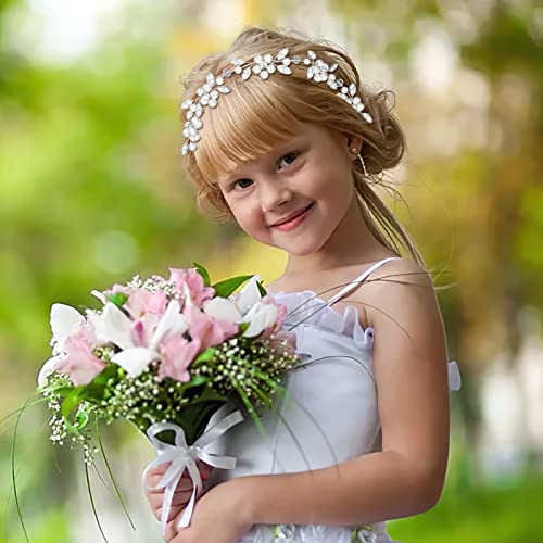 Flower Girl Headpiece with Pearls and Diamonds
