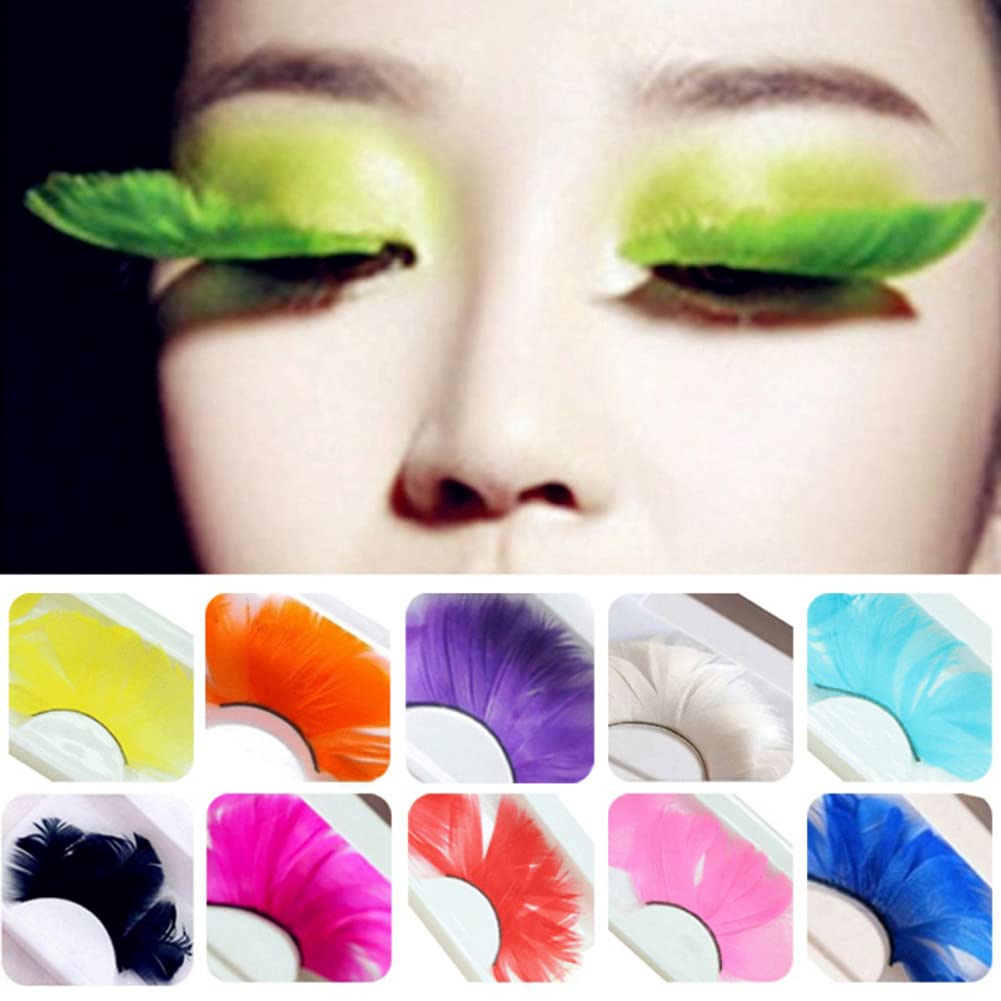 MIPPER Color Feather False Lashes Yellow 1 Pair