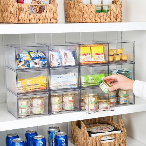 Vtopmart 2 Pack Stackable Clear Storage Drawers