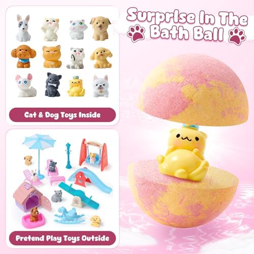 Toylink Kids Bath Bombs with Surprise Inside 12 Pack