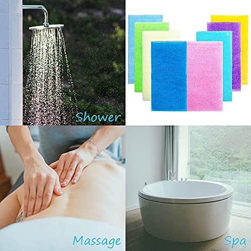 8Pcs 35 Inch Exfoliating Bath Cloths for Skin Care