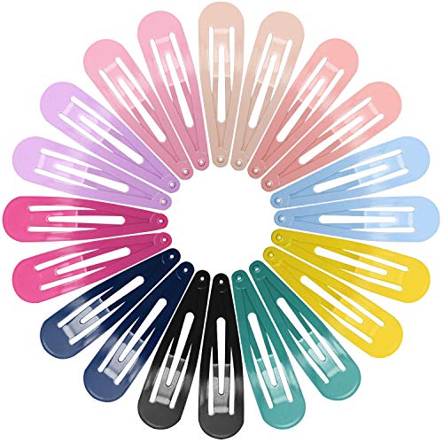 Funtopia 40 Pcs Snap Hair Clips No Slip Metal