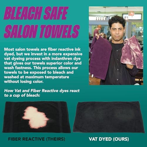 Arkwright Bleach Proof Salon Towels - 12 Pack 16x27in Black