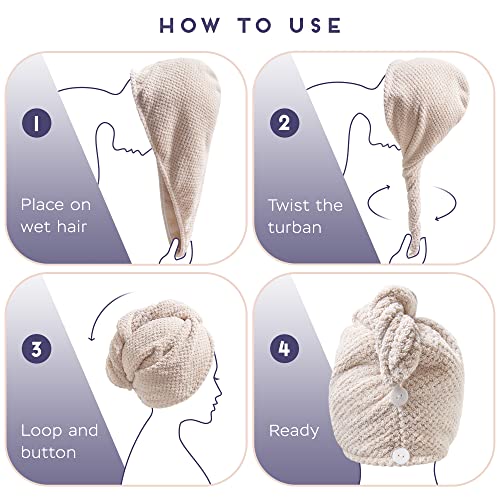 SimpleField 2 Pack Microfiber Hair Towel Wrap