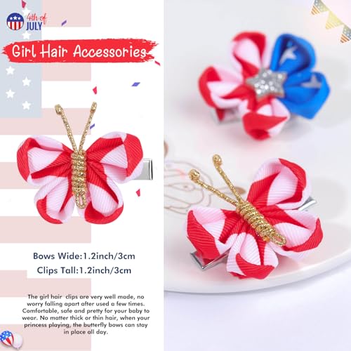 10PCS 4th of July Butterfly Hair Clips with Alligator Clips