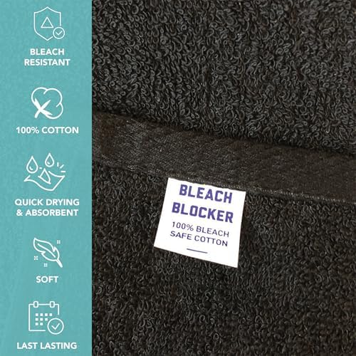 Arkwright Bleach Proof Salon Towels - 12 Pack 16x27in Black