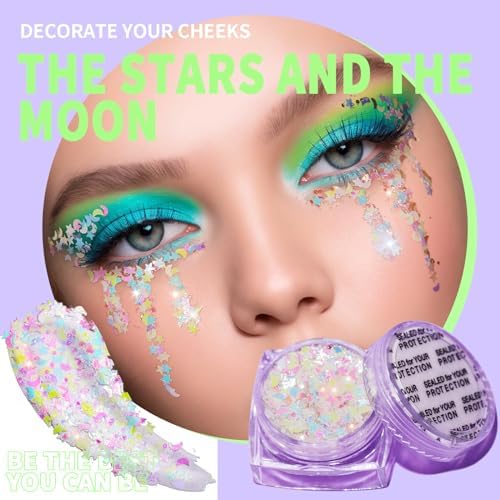 Teenitor 6 Shapes Body Glitter Gel Set