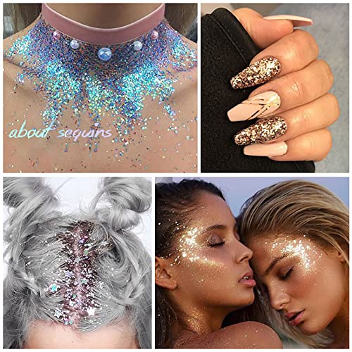 KEEADI Body Glitter Gel Sequins for Concerts and Festivals