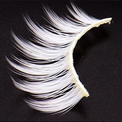 ikasus Halloween White False Eyelashes - Natural Long and Reusable