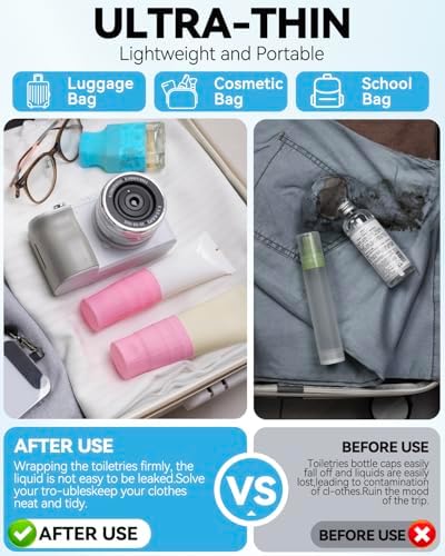 16 Pack Silicone Toiletry Sleeves Leak Proof