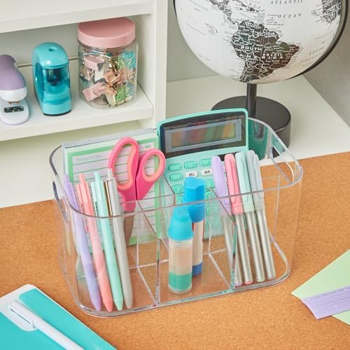 STORi Bliss 5-Compartment Makeup Organizer Clear Plastic Rectangular BPA-Free USA Made