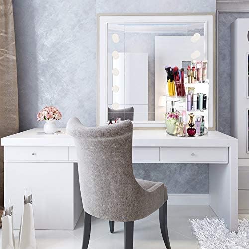 COYAHO 360 Rotating Makeup Organizer - Transparent Spinning Cosmetic Holder Shelf