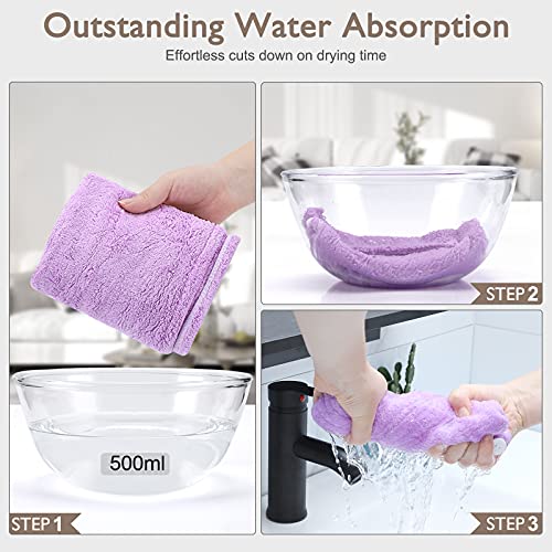 BEoffer Microfiber Hair Towel 3 Pack - Turbans for Women Men Kids