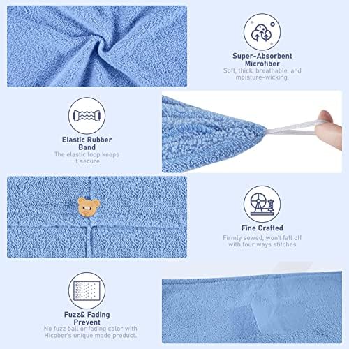 Aivoch 5pcs Microfiber Hair Towels for Wet Hair Drying and Turban Wrap