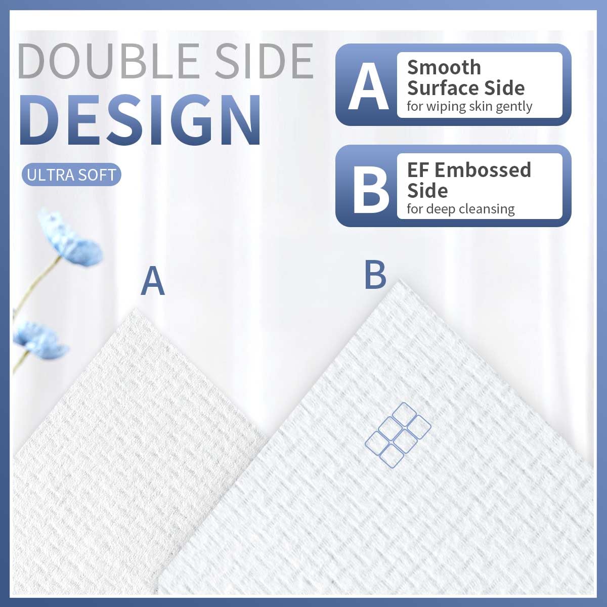 Poplar Pine Valley Hyaluronic Acid Facial Cleaning Towels 50 Ct