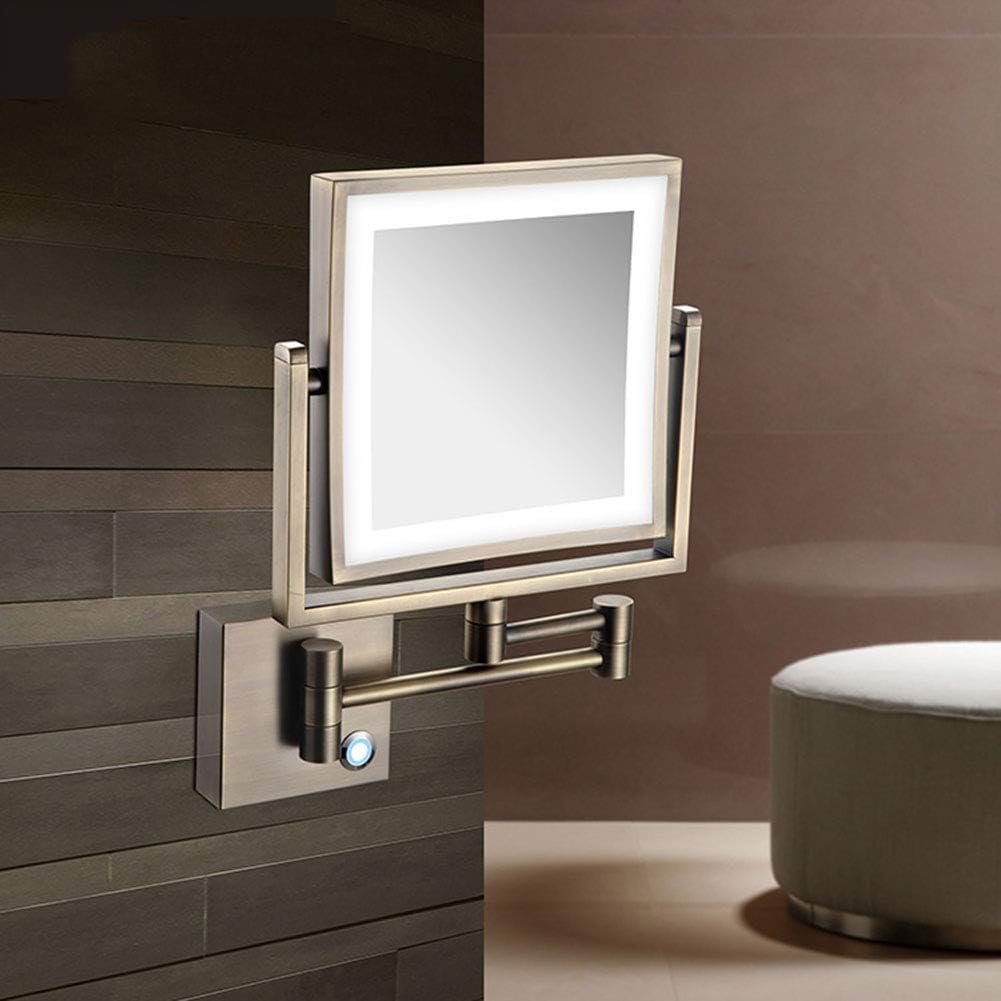 8 Inch LED Makeup Mirror with 3X Magnification and 360 Degree Swivel