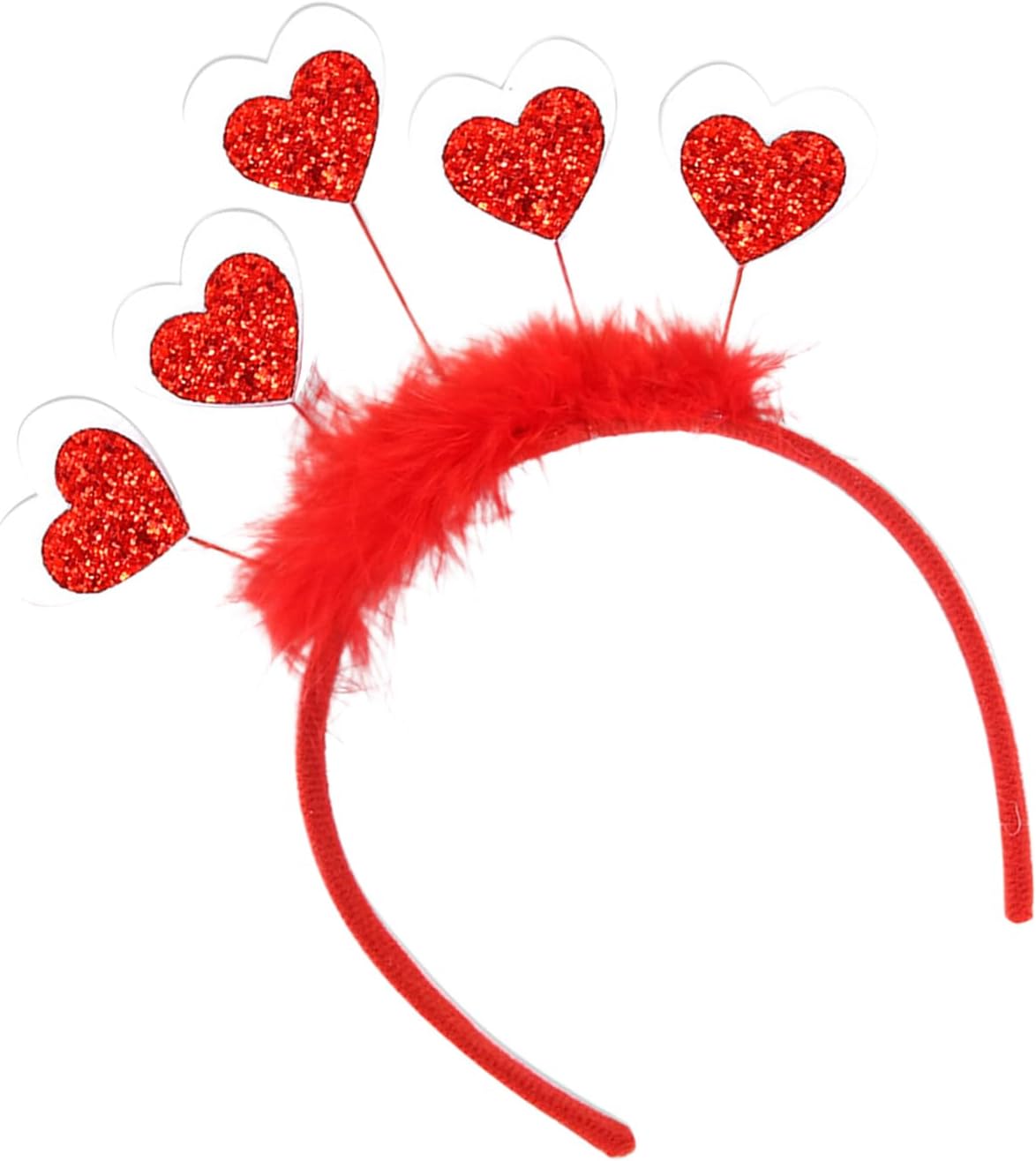 Valentines Day Glitter Heart Headband for Women