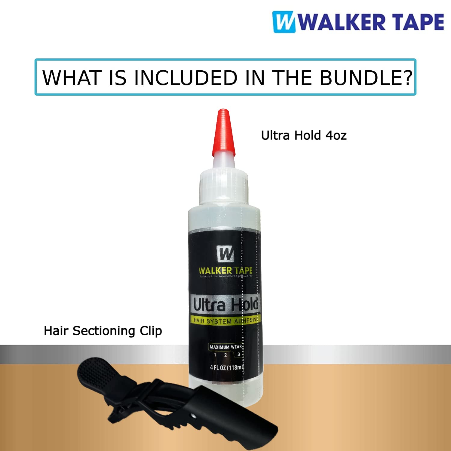 Ultra Hold Hair System Adhesive 4oz with Clips