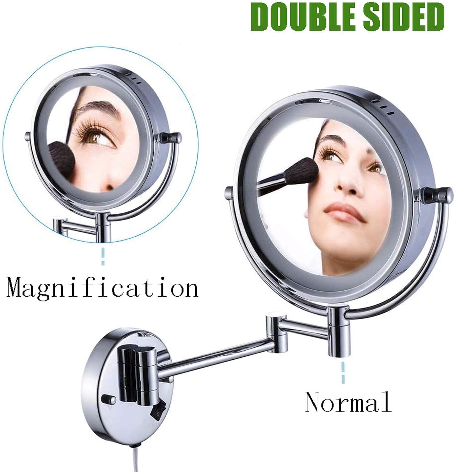 DEIHGE Wall-Mounted Makeup Mirror with 3X-10X Magnification