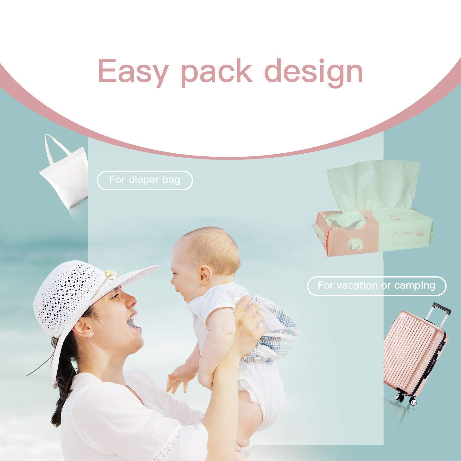 Careboree Extra Thick Dry Wipe Towel 5 Pack