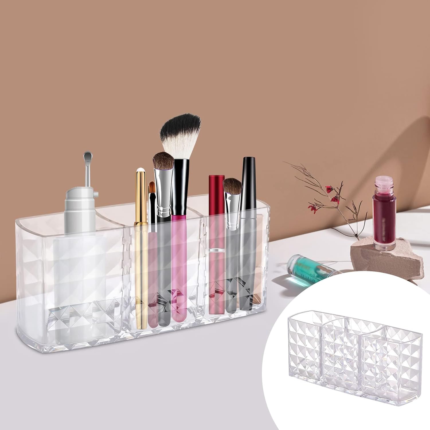 Large Capacity Makeup Storage Organizer for Vanity Countertop