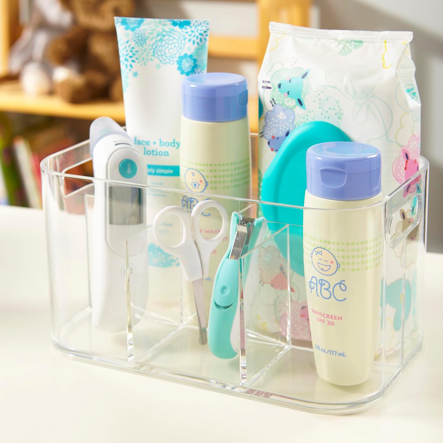 STORi Bliss 5-Compartment Makeup Organizer Clear Plastic Rectangular BPA-Free USA Made