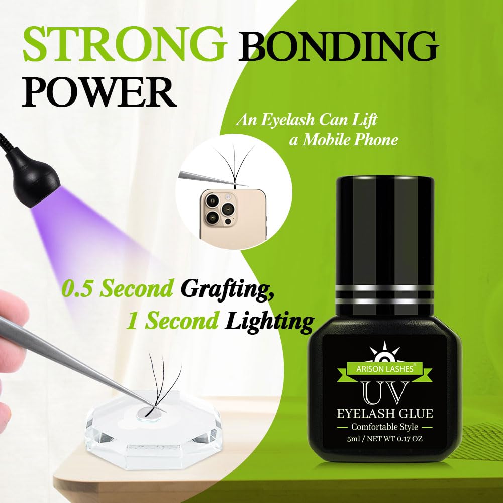 ARISON UV Eyelash Adhesive - Fast Dry 1 Sec 9-10 Weeks Retention
