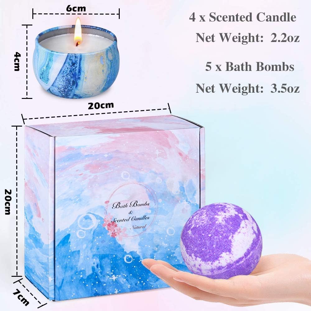 OFUN Bath Bombs Candles Gift Set for Women