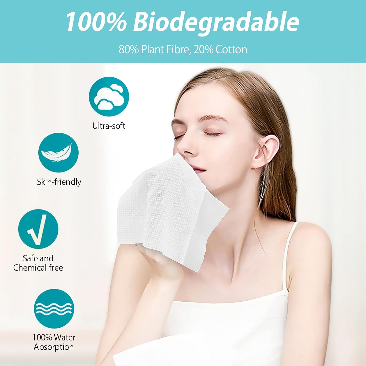200 Count 4 Pack Large Disposable Face Towels