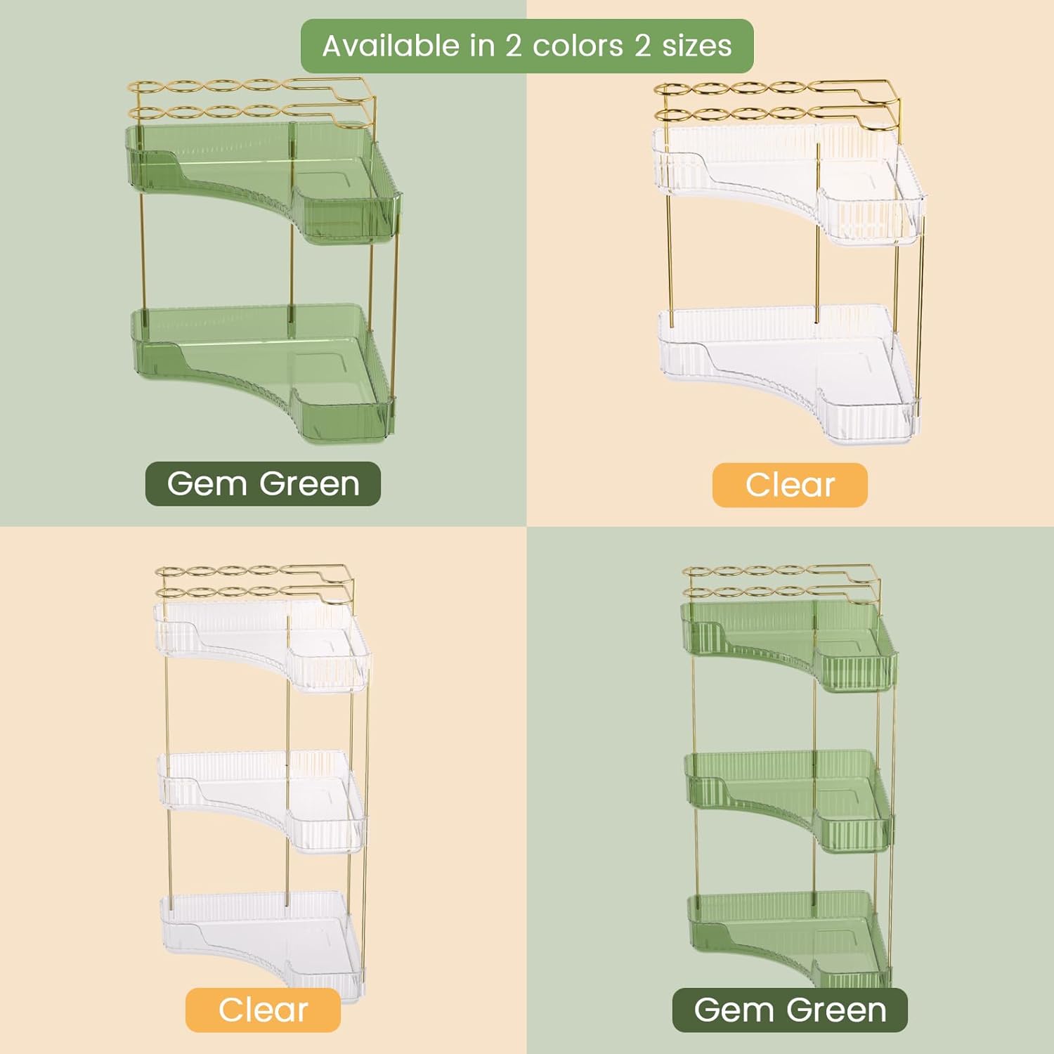 NATURES SOURCE 3-Tier Corner Makeup Organizer