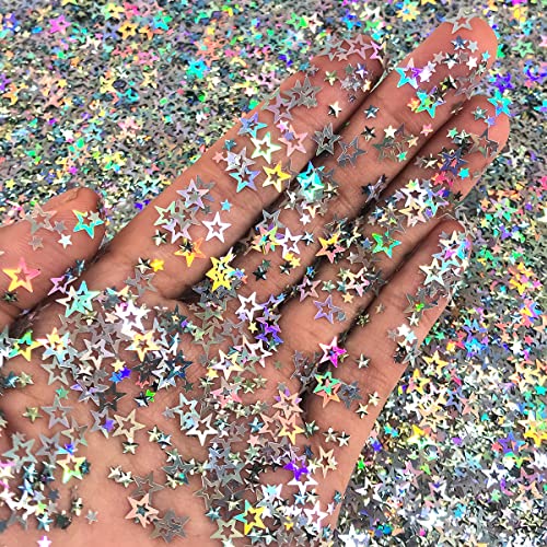 Electric Bliss Beauty Star Glitter Holographic Silver 15g
